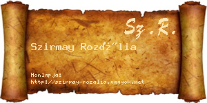 Szirmay Rozália névjegykártya
