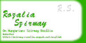 rozalia szirmay business card